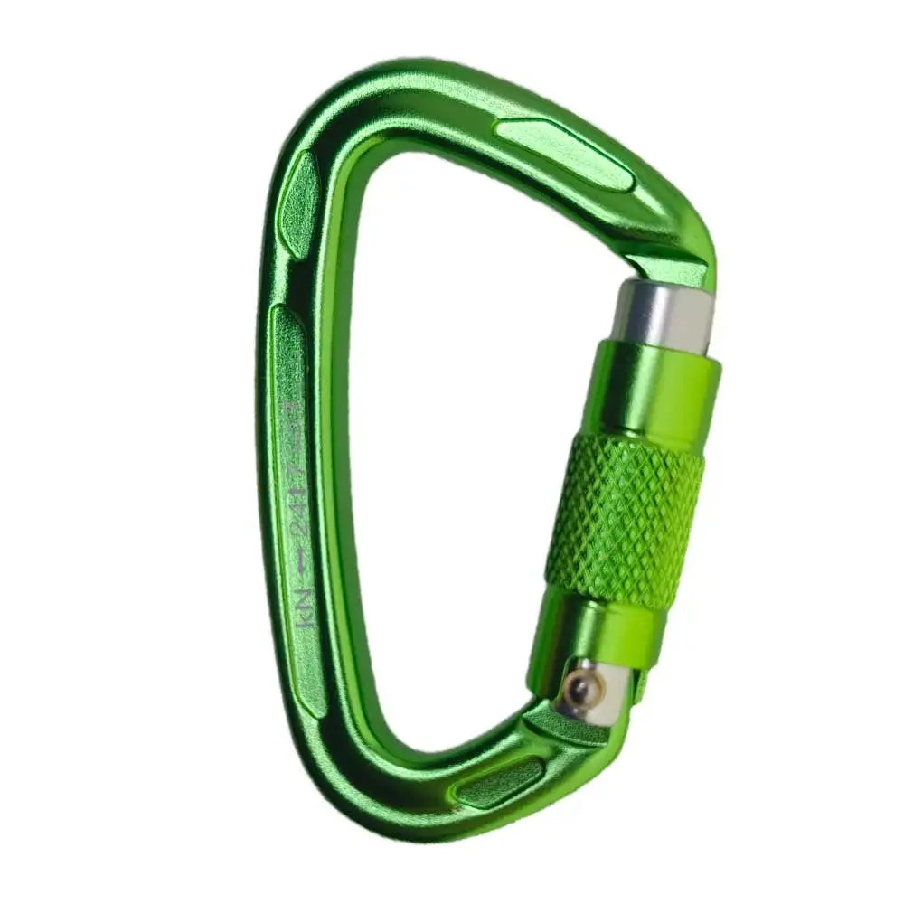 24KN Auto Locking Gate Carabiner Outdoor D-ring Buckle Climbing Rappelling Rigging Hammocks Locking Clip Oasis Select Green 1