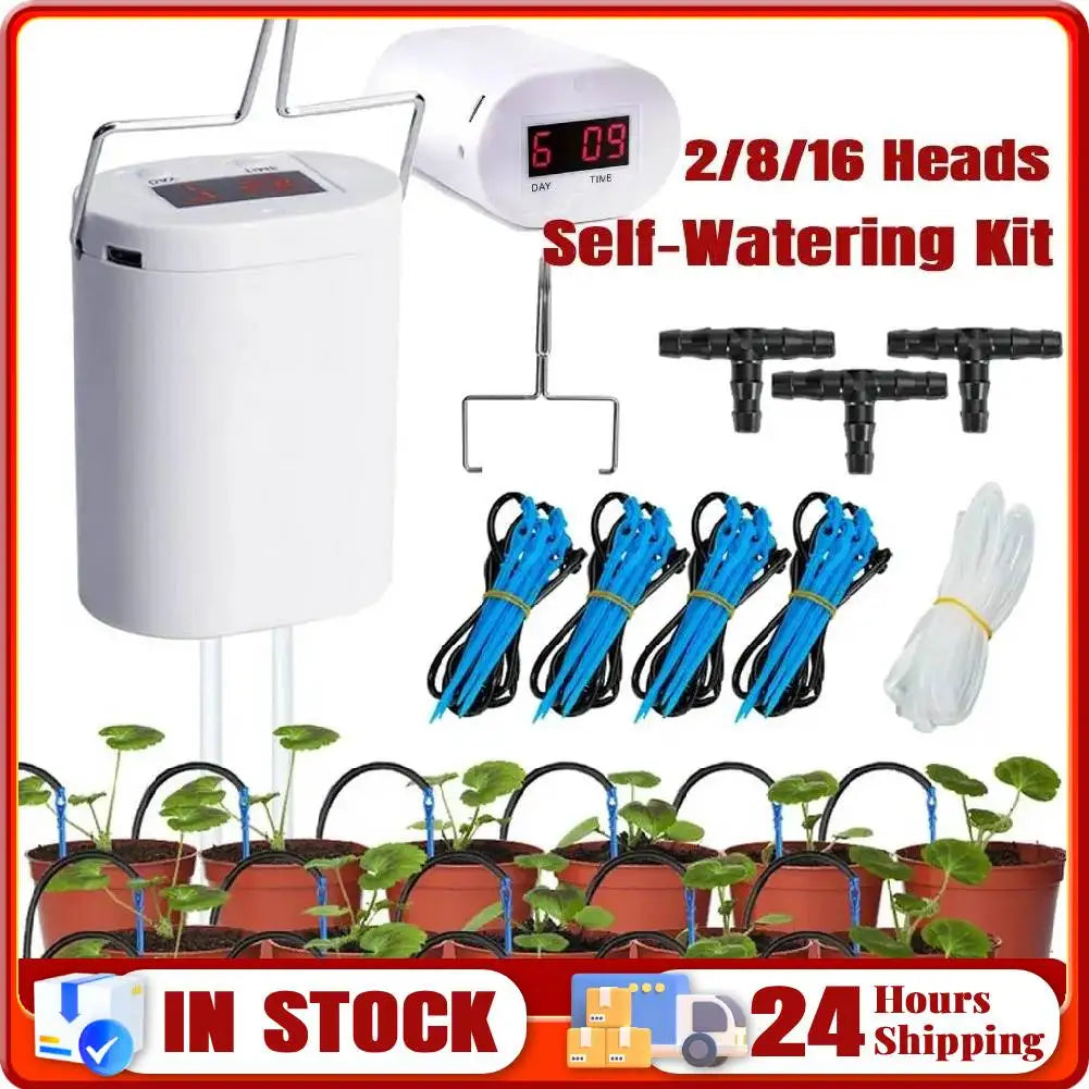 Automatic Drip Irrigation Kit 2/8/16 Heads + Timer | Plant Waterer Drip Irrigation Kit Oasis Select