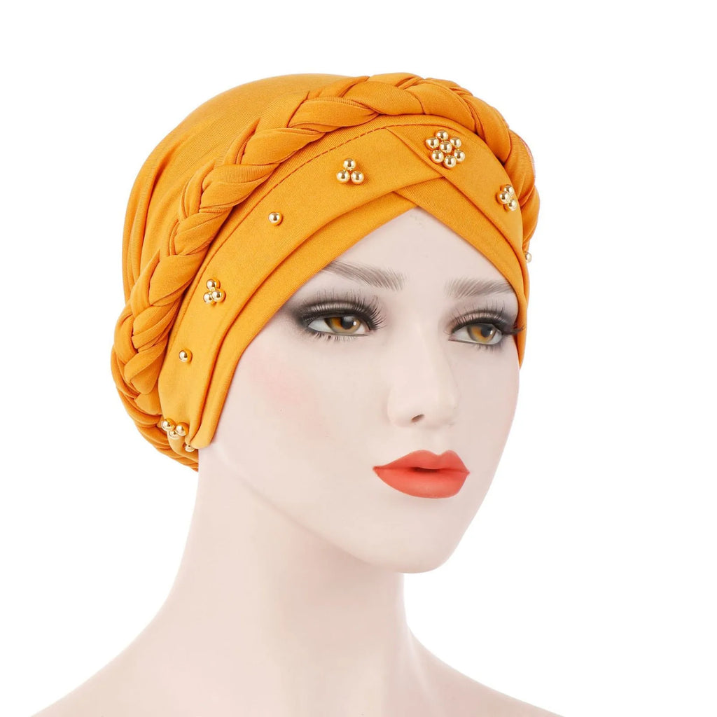 Muslim Women Inner Hijab Turban Bonnet Cap – Pearl Solid Hijab Turban Cap Oasis Select Ginger