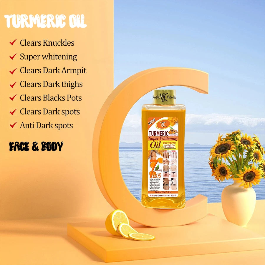 Turmeric essential oil facial body massage oil moisturizing diffuser aromatherapy nourishing smooth body facial skin care 200ml Oasis Select