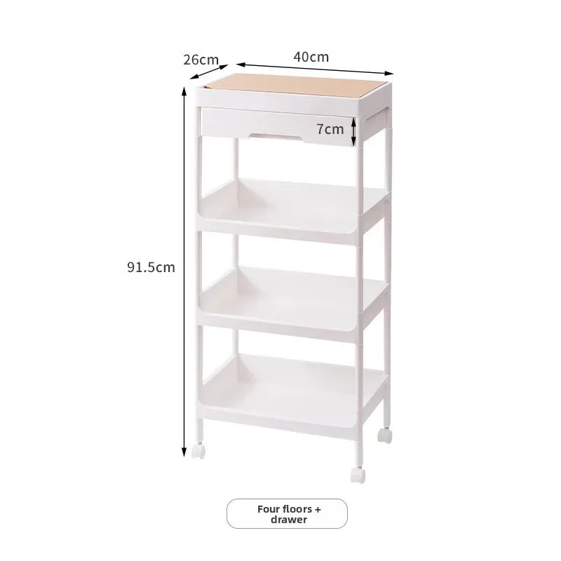 Multi-functional trolley floor rack kitchen living room mobile multi-layer bedroom bedside storage rack Oasis Select 4th Floor-B