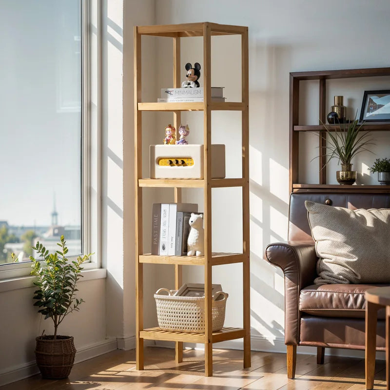 Bedroom shelf wooden frame multi-layer living room floor bathroom storage kitchen storage rack Nanzhu simple succulent frame Oasis Select