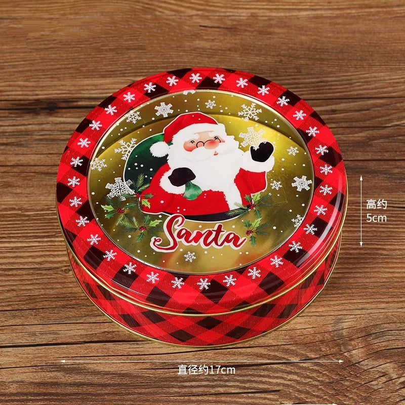 Christmas Metal Tin Candy Cookie Gift Box | Festive Packaging