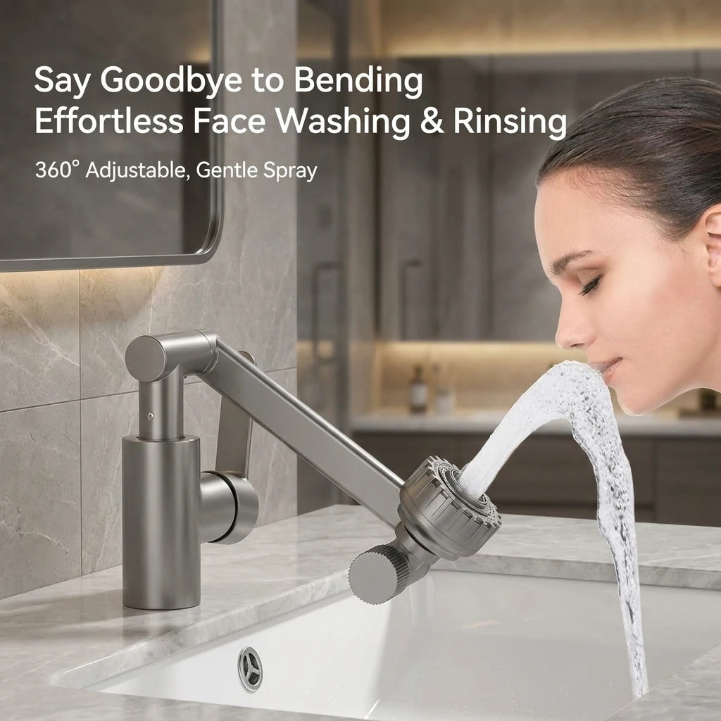 Multifunction Bathroom Kitchen Sink Faucet Swivel Cold Hot Water Tap with 2 Modes Basin Water Tap Oasis Select