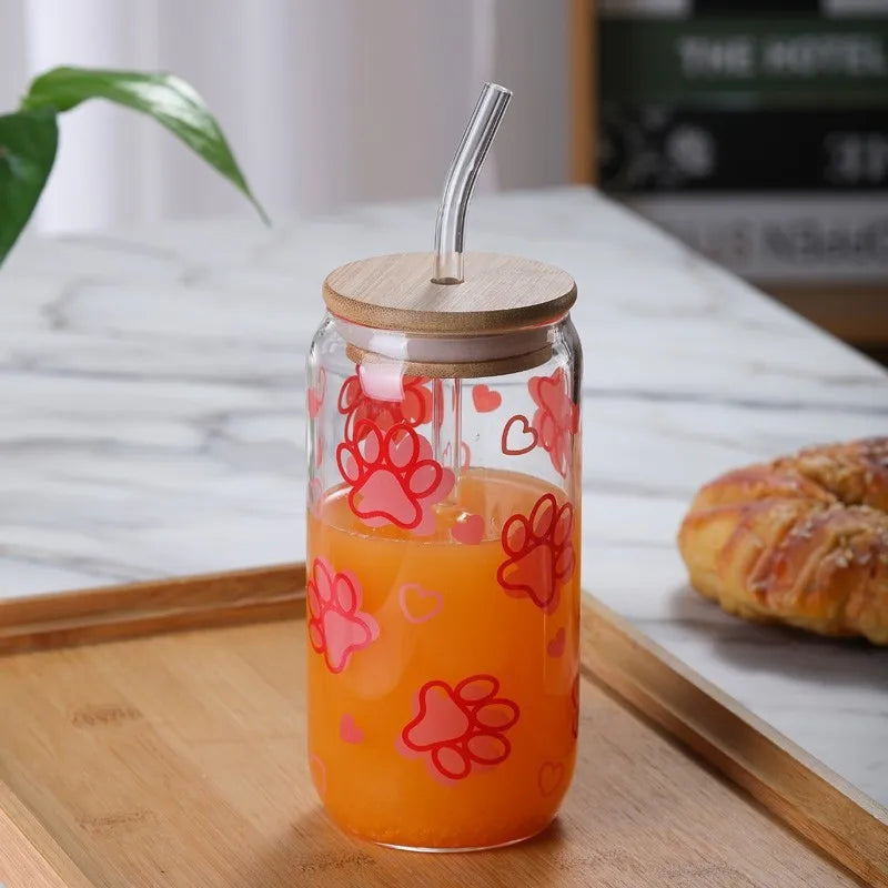 Halloween Drinking Cup with Lid and Straw 18.7oz/550ml Canned Glass Cup Cute Kawaii Coffee Cup Juice Water Cup Milk Oasis Select D 501-600ml