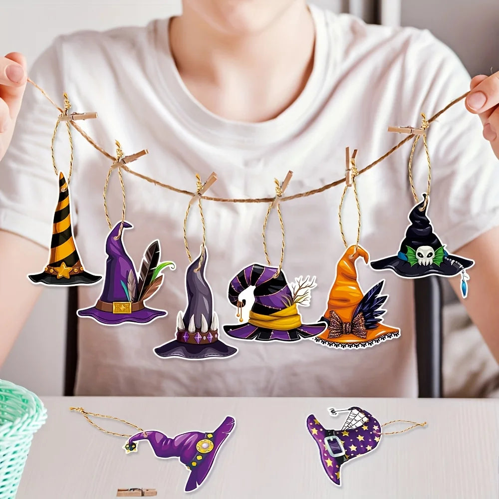 32 sets of Halloween witch hat outfits - Classic paper decorations, perfect for classrooms and celebrations Oasis Select