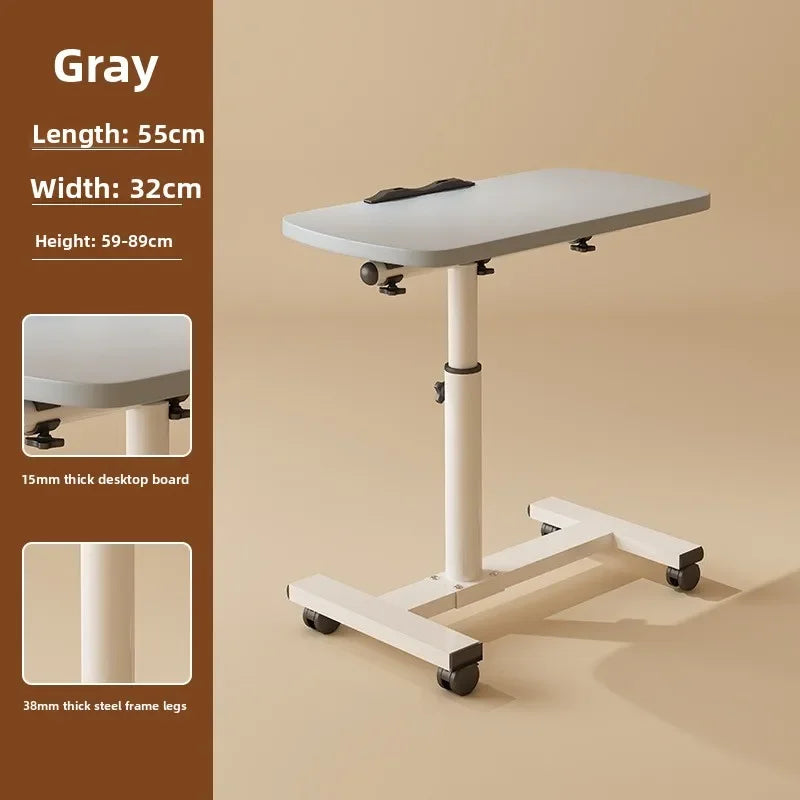 Multi-functional Household GoodsMovable Lifting Bedside Table, Living Room Sofa Side, Home Bedroom Computer Table Oasis Select Silver grey A