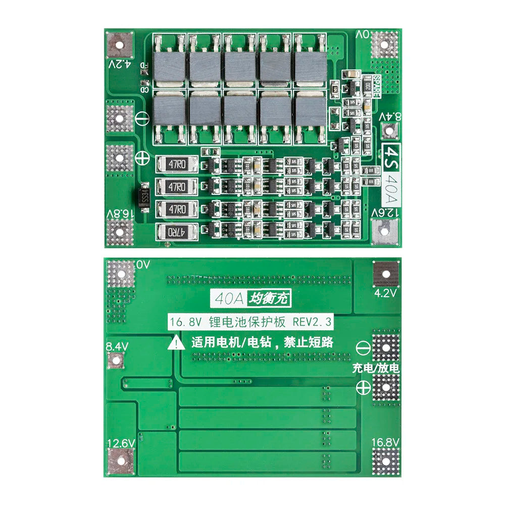 4S 40A 18650 Li-ion Lithium Battery Charger PCB BMS Protection Board with Balance For Drill Motor 14 Oasis Select