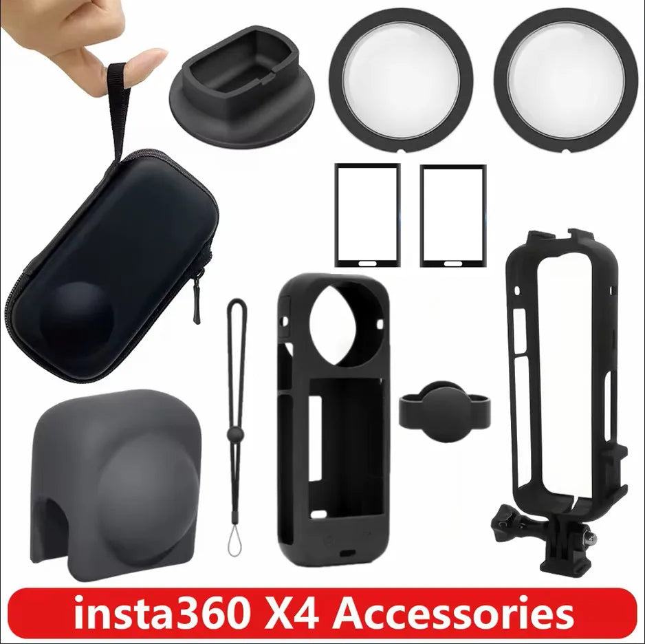 Insta360 X4 Accessories Kit – Lens Guards, Case & Screen Protector