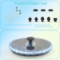 3.5W Solar Fountain 1800mAh Battery Solar Water Pump with Colorful LED Lights&8 Nozzles Suitable for Bird Bath Garden Pond Oasis Select 3.5W with led