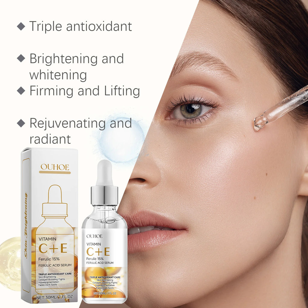 Serum Fade Fine Lines Firming Moisturizing Brightening Shrink Pores Vitamin C E Facial Essence Nourishing Skin Care Oasis Select