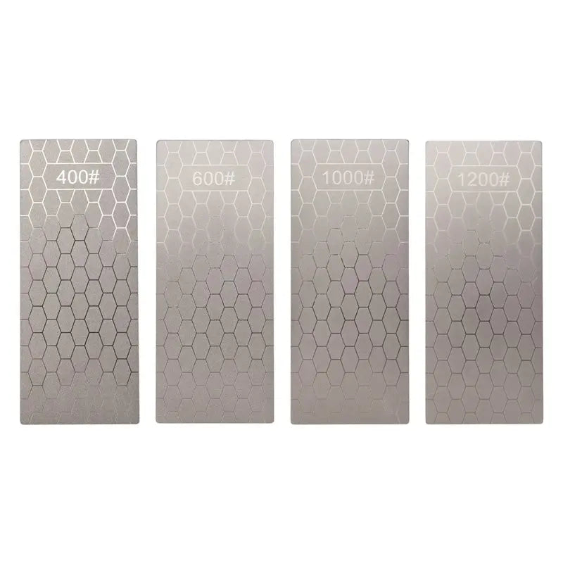 LIKE WISH 4 Pcs Diamond Sharpening Plate Set, Diamond Sharpening Stone With Honeycomb Surface, 400/600/1000/1200 Grit Oasis Select Silver