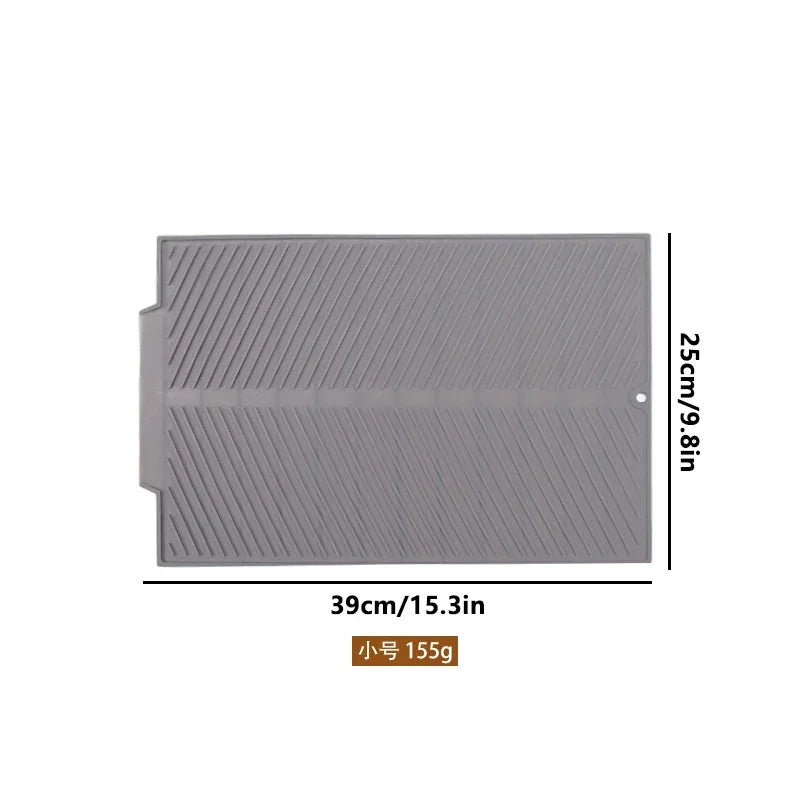 Silicone Drying Mat Drain Pad Pots Dish Drainer for Kitchen Tableware Non Slip Heat Resistant Anti Scald Coaster Utensil Holder Oasis Select 25x39cm as show