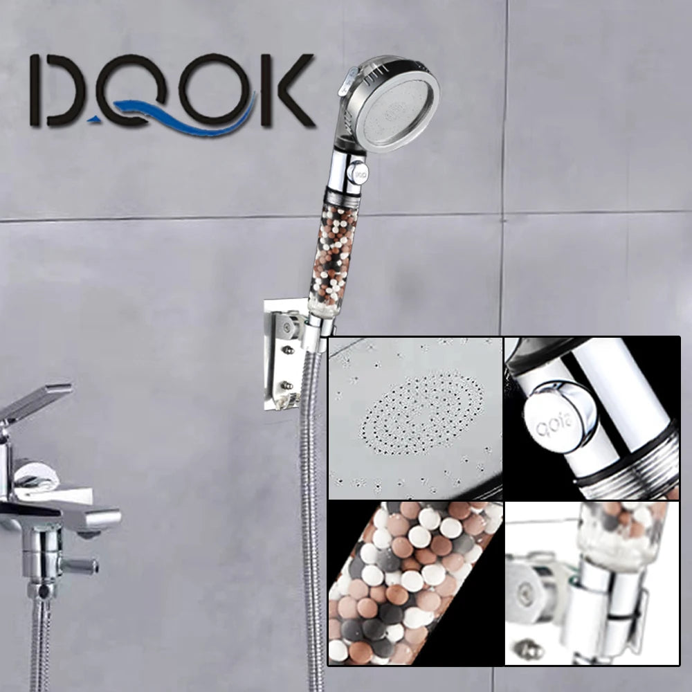 Shower Head Water Saving Flow 360 Degrees Rotating With Small Fan ABS Rain High Pressure spray Nozzle Bathroom Accessories Oasis Select