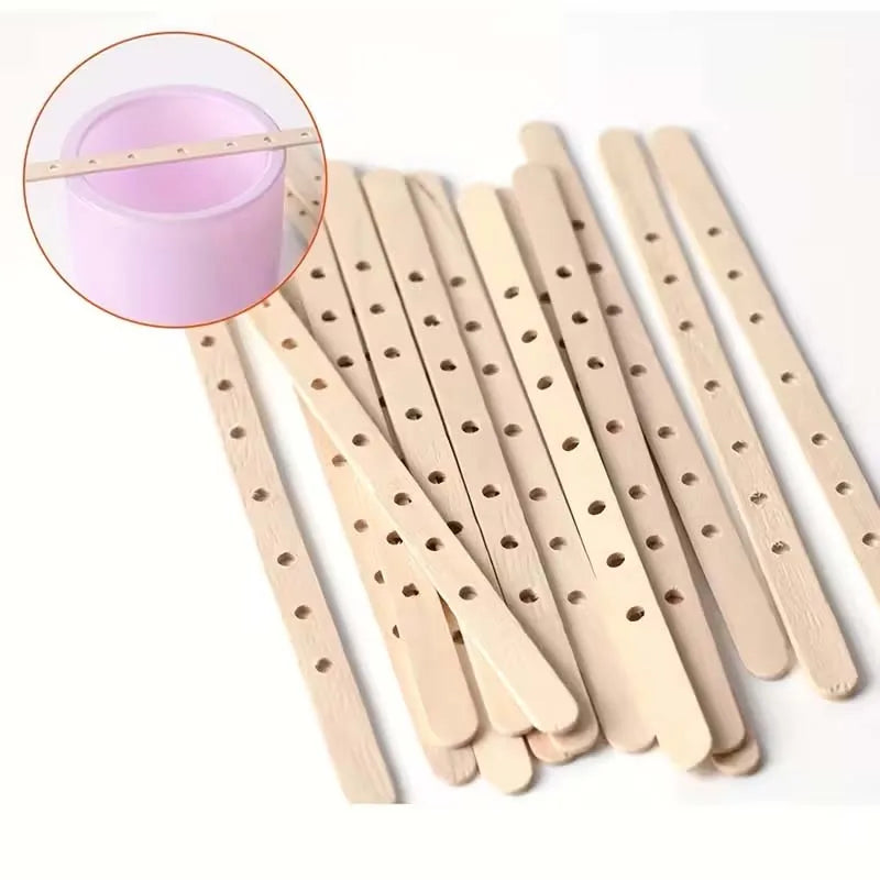10/20/50pcs Wooden Candle Wick Holders Candles Mold Fixed Bracke Porous Wooden Holders Centering Device Bar for Candle Making Oasis Select