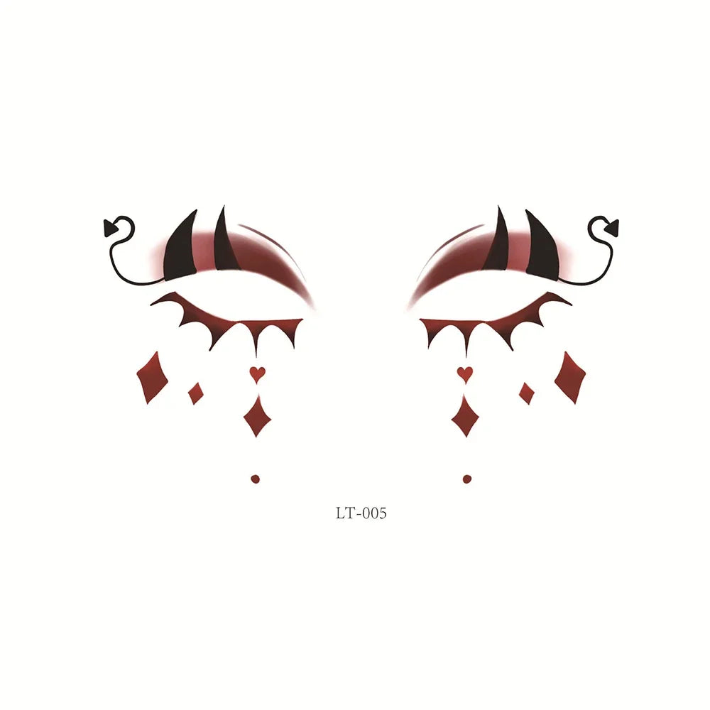 Halloween Transfer Tattoos Face Decoration Party Funny Stickers Suitable For Temporary Makeup Embellishment Party Dress Up Oasis Select 05