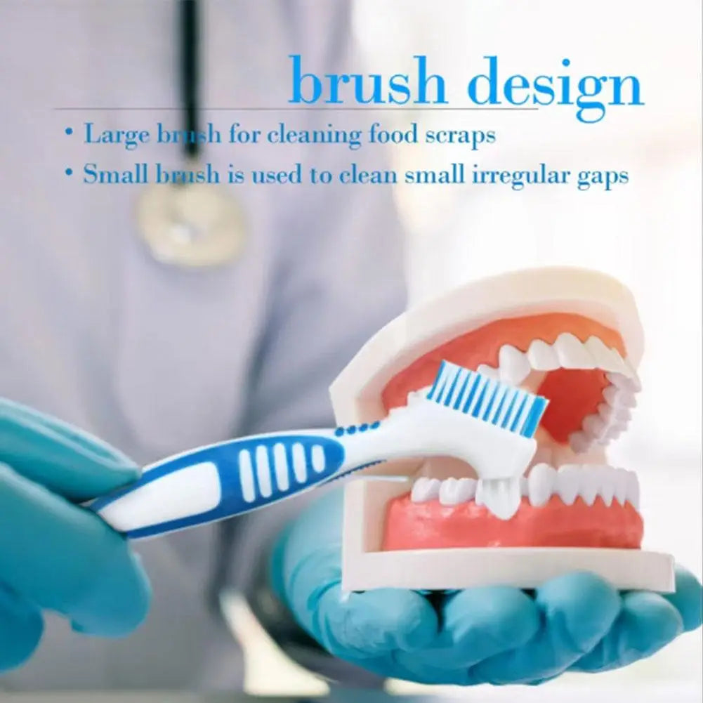Dual-Head Denture Toothbrush – Portable Oral Cleaning Brush Denture Cleaning Brush Oasis Select Default Title