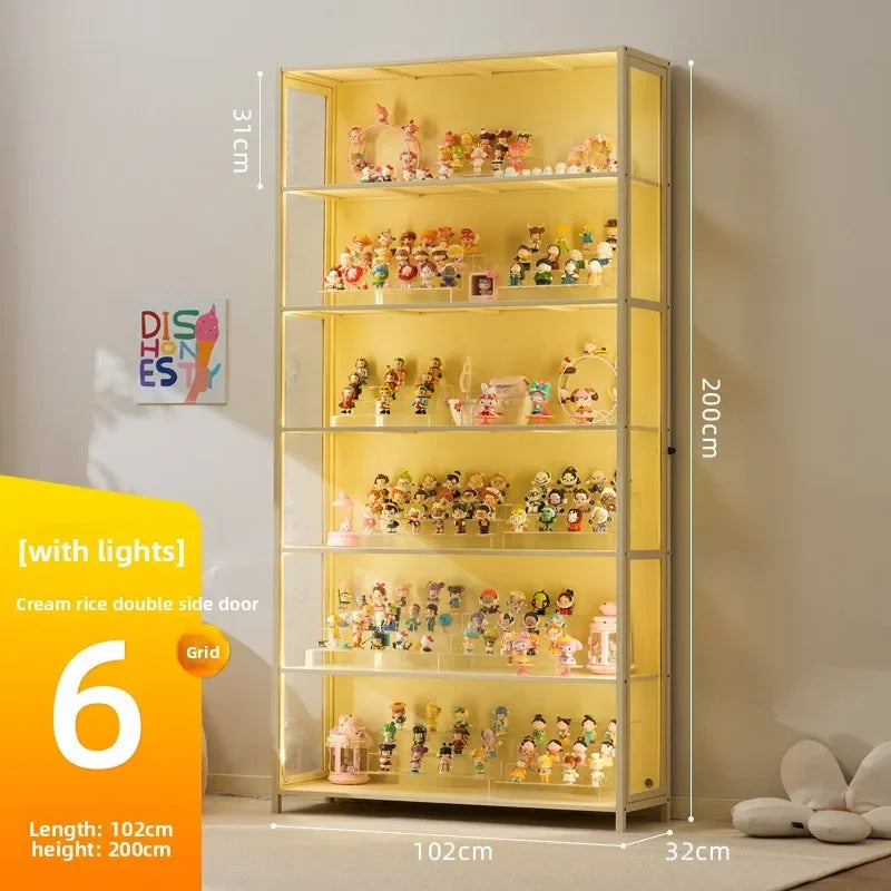 Luxury Glass Door Solid Wood Figure Blind Box Model Dust-proof Display Cabinet Design Model Cabinet Storage Storage Cabinet Oasis Select