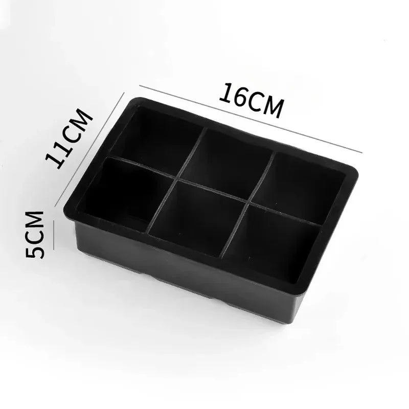 4/6/8 Grid Large Silicone Ice Cube Tray Mold, Food Grade Square Ice Maker, DIY Frozen Beverage Mold, Easy Release Ice Tray Oasis Select 6 girds