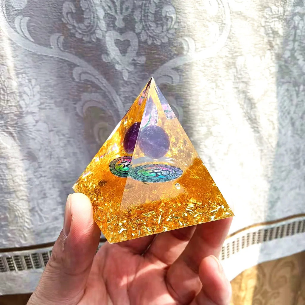 Crystal Pyramid ornaments crushed stone glue dropping resin crafts home and office car decoration products decorations for home Oasis Select 32 60mm x 60mm