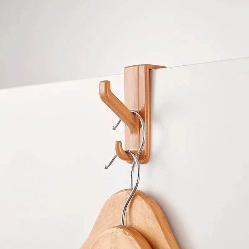 2pcs Bedroom Door Hanger Clothes Hanging Rack Over The Door Plastic Home Storage Organization Hooks Purse Holder for Bags Rails Oasis Select