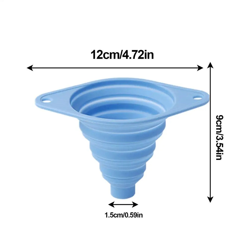 Small Kitchen Funnel Folding Filler for Filling Bottles Silicone Funnels for Bottles Canning Cooking Water Powder Transfer Oasis Select Blue