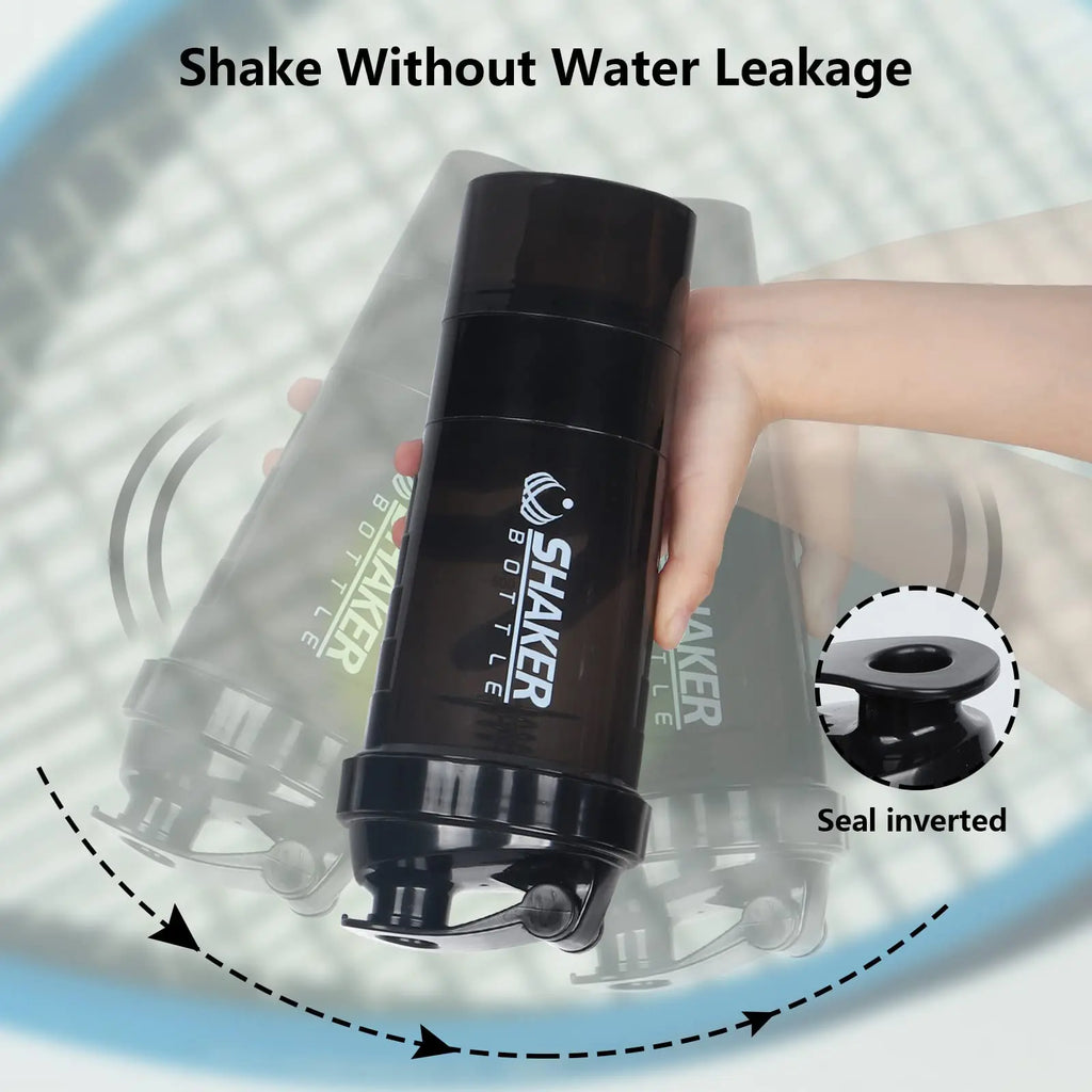 3 Layers Shaker Protein Bottle Powder Shake Cup Large Capacity Water Bottle Mixing Cup Body Building Exercise Mixing Bottle Oasis Select