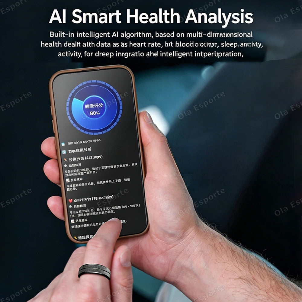 AI Smart Ring – Heart Rate, SpO₂ & Sleep Monitor | Waterproof