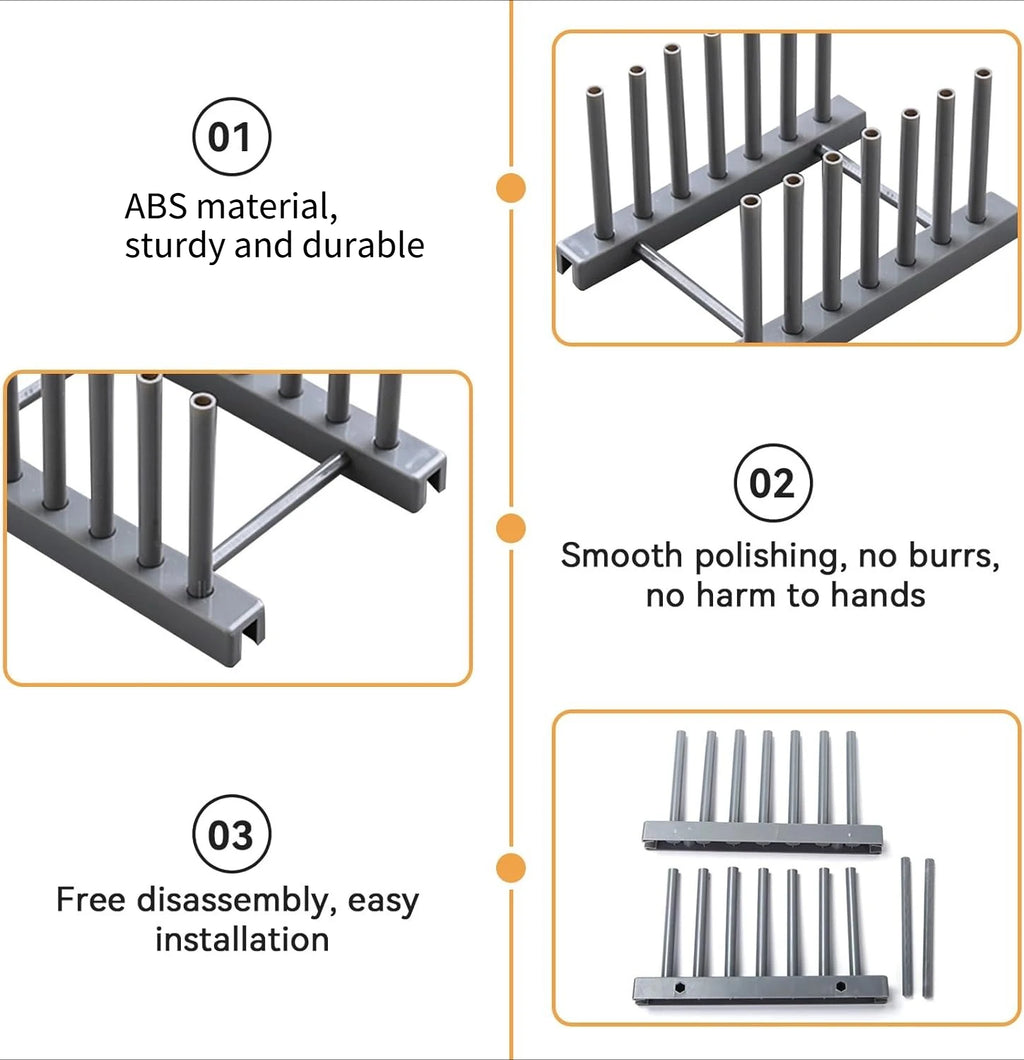 2 PCS Plate Rack Organizer for Cabinet – Plastic Stand for Plates, Bowls, Trays & Bakeware, Keeps Items Dry Oasis Select