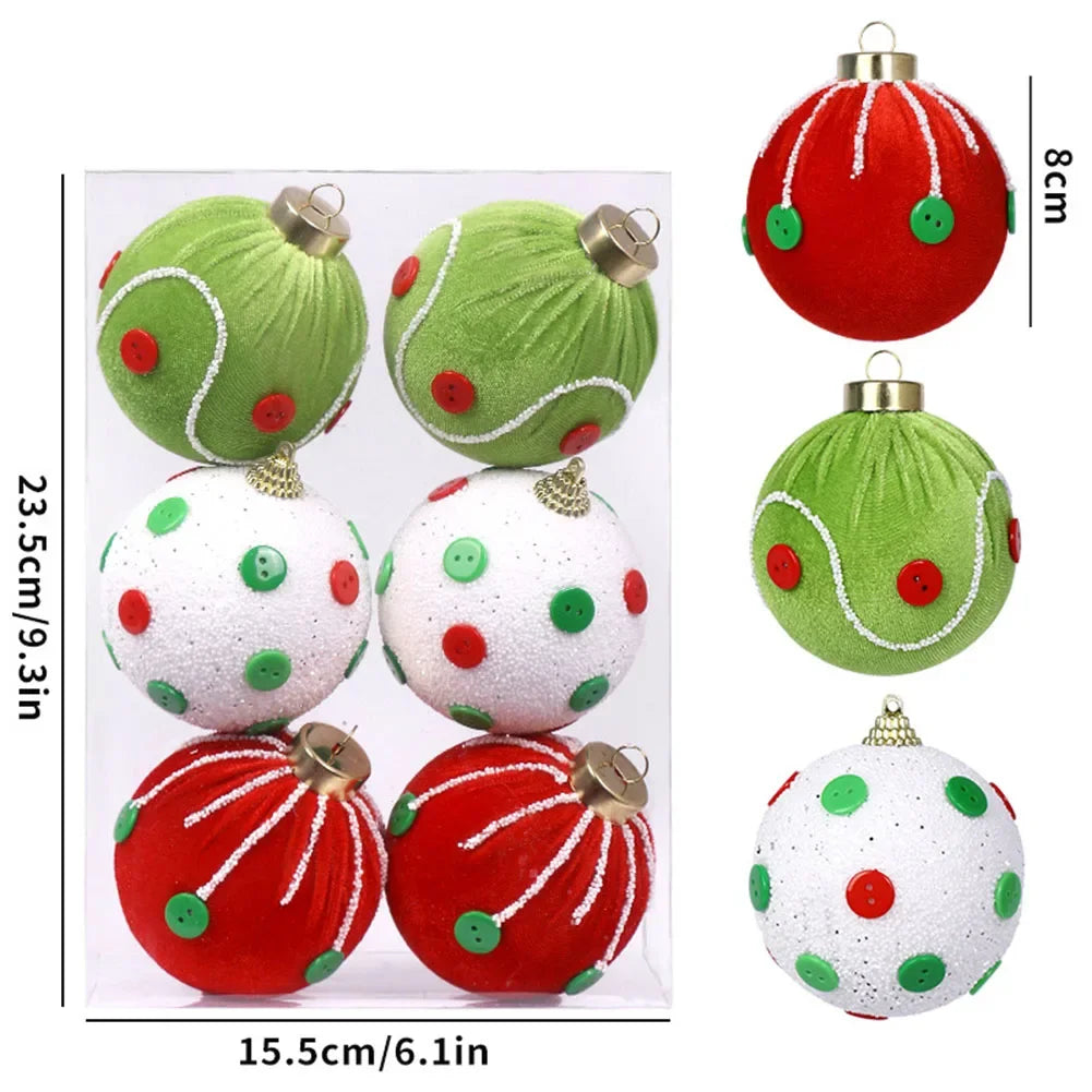 Christmas Decorations Cloth Wrapped Foam Ball Christmas Ball Kit Home Decor Christmas Trees Hanging Ornaments Oasis Select green China Mainland
