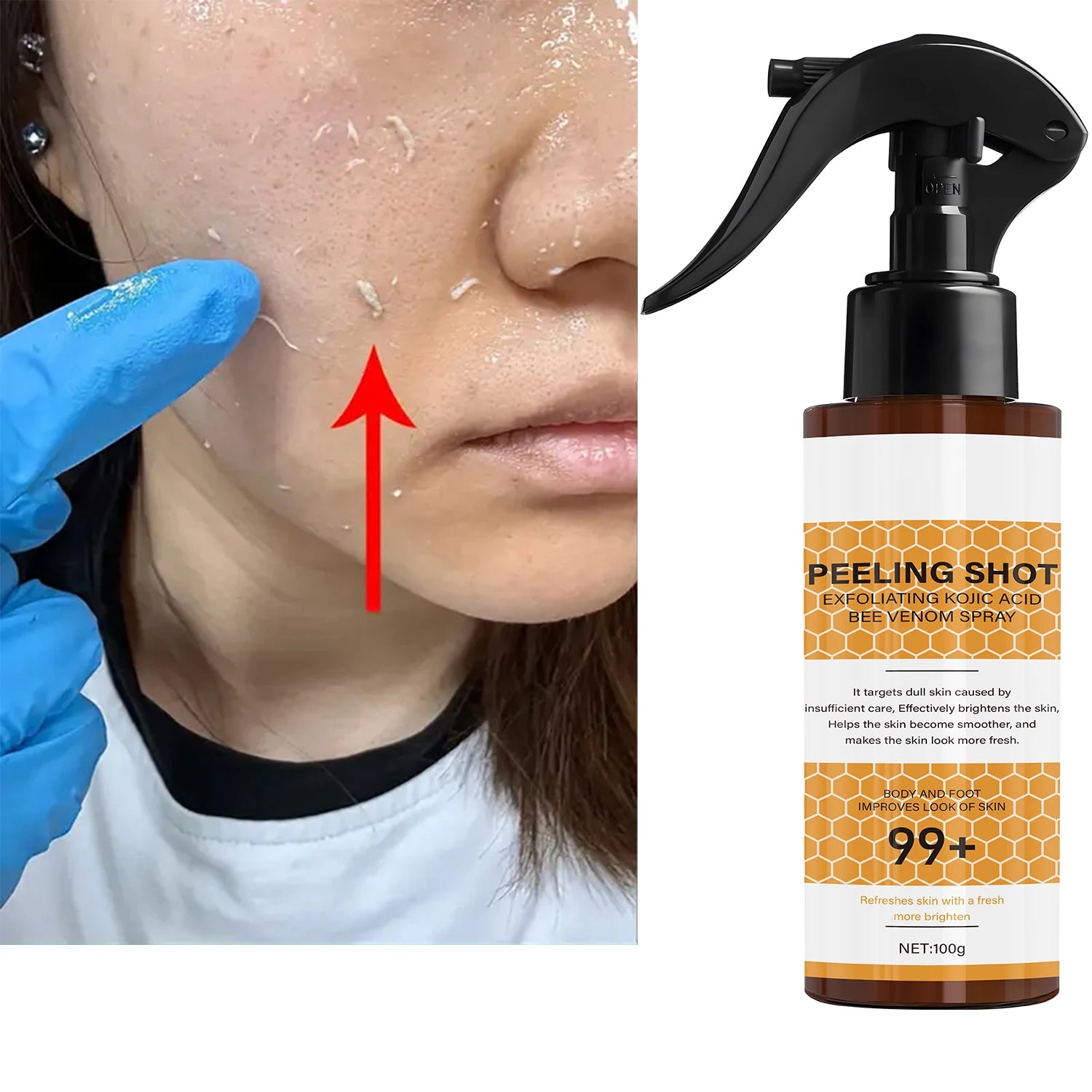 Retinol & Bee Venom Peeling Shot – Exfoliating Moisturizer Facial Peeling Exfoliator Oasis Select