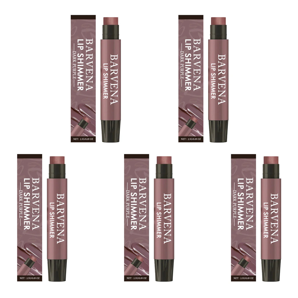 Lip Shimmer Dark Purple Tinted Lip Balm Stick Long Lasting Hydration with Natural Glowy Finish Moisturizing & Nourishing Makeup Oasis Select 5Pcs
