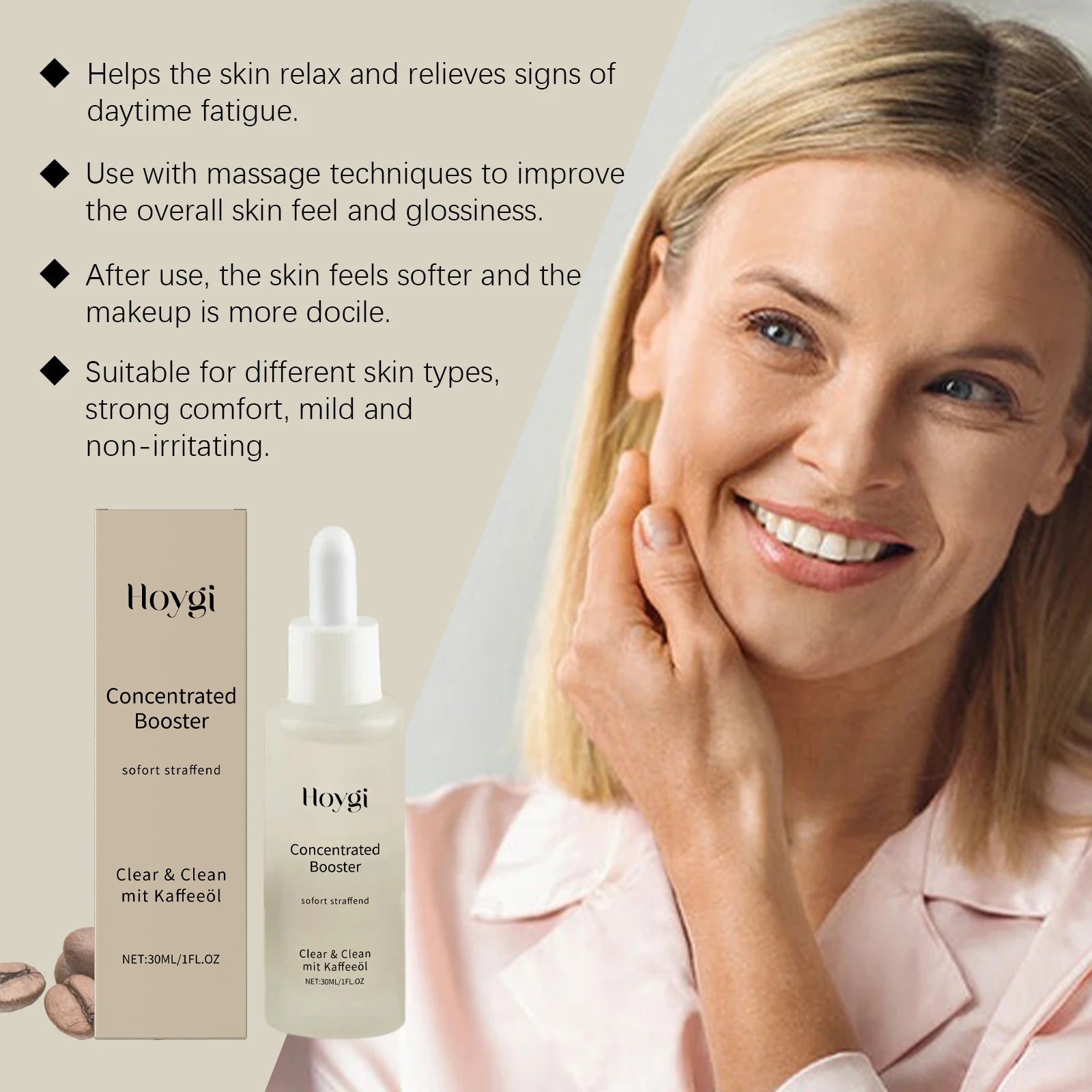 Hoygi Brightening Face Serum – Coffee Oil & Hydrating 30ml Brightening Face Serum Oasis Select