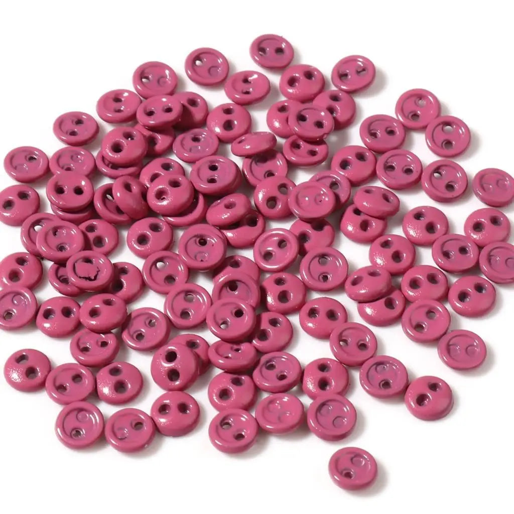 50pcs Mini Round Sewing Buttons 3/4/5mm – 2-Hole DIY Craft Sewing Buttons Oasis Select rose red-3mm