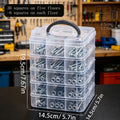 1pc Stackable Plastic Hardware Storage Box, Multi-Layer Screw Bolt Parts Sorting Box Portable Handheld Desktop Parts Storage Box Oasis Select 5layers-transparent