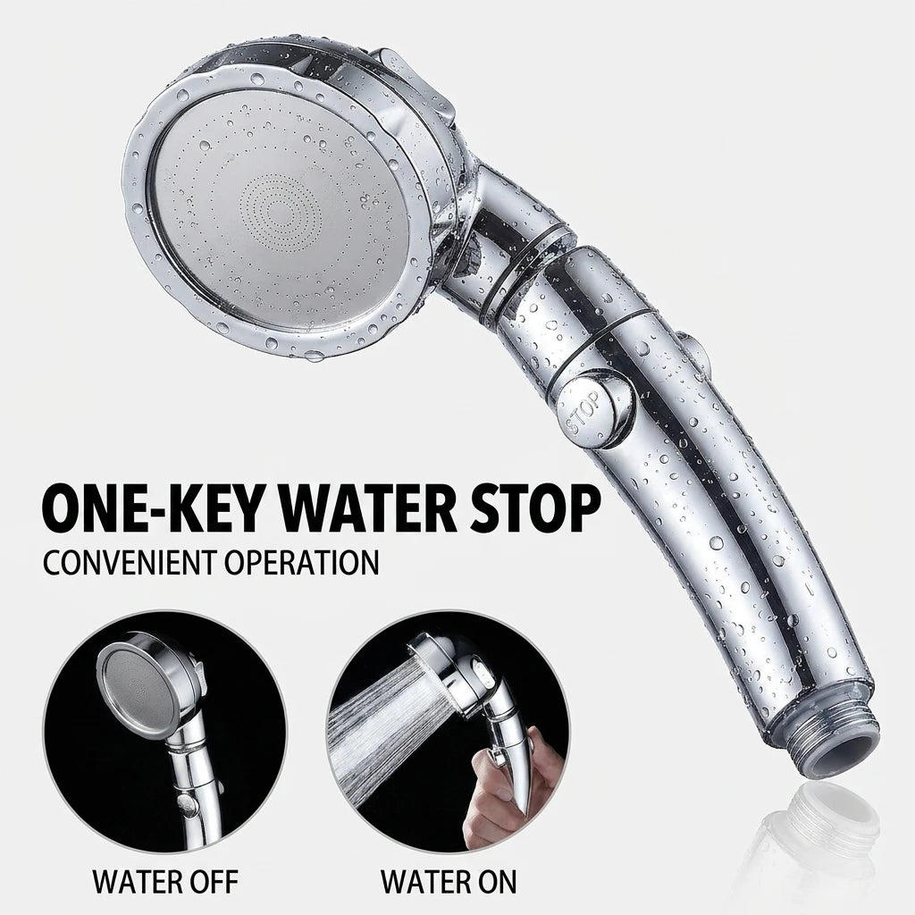 Handheld High-Pressure Bathroom Shower Head, Water-Saving Design with 4-Speed Modes & LED Digital Temperature Display Oasis Select