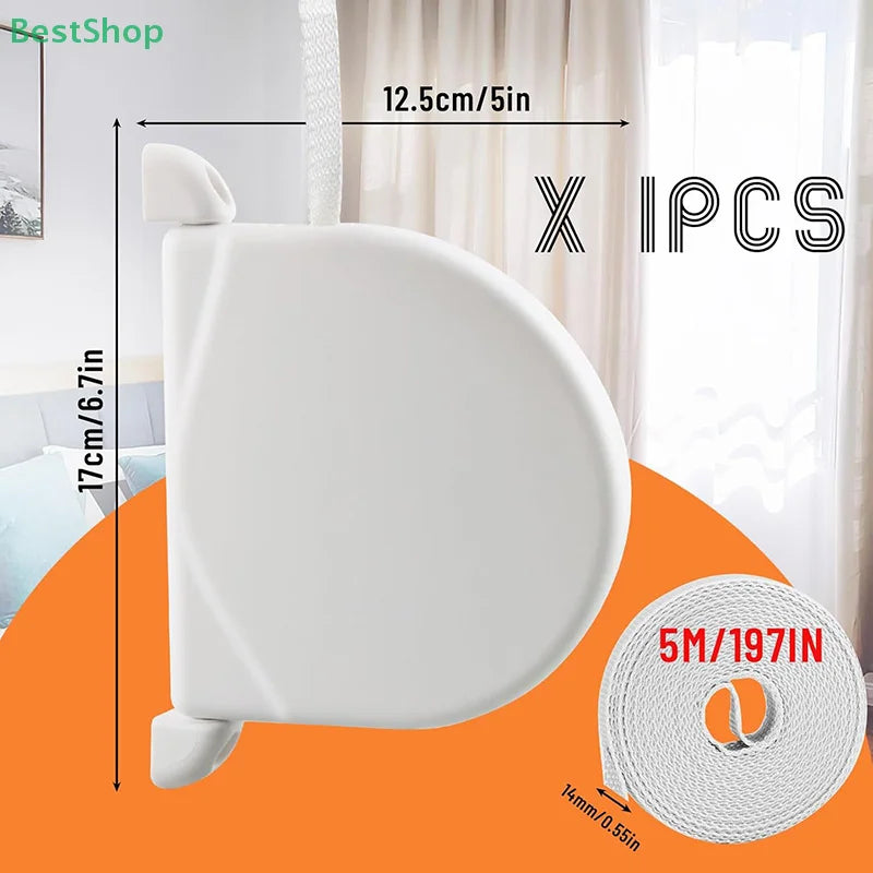 Roller Blind Cord Winder 5m Rotating Spool 180° – White
