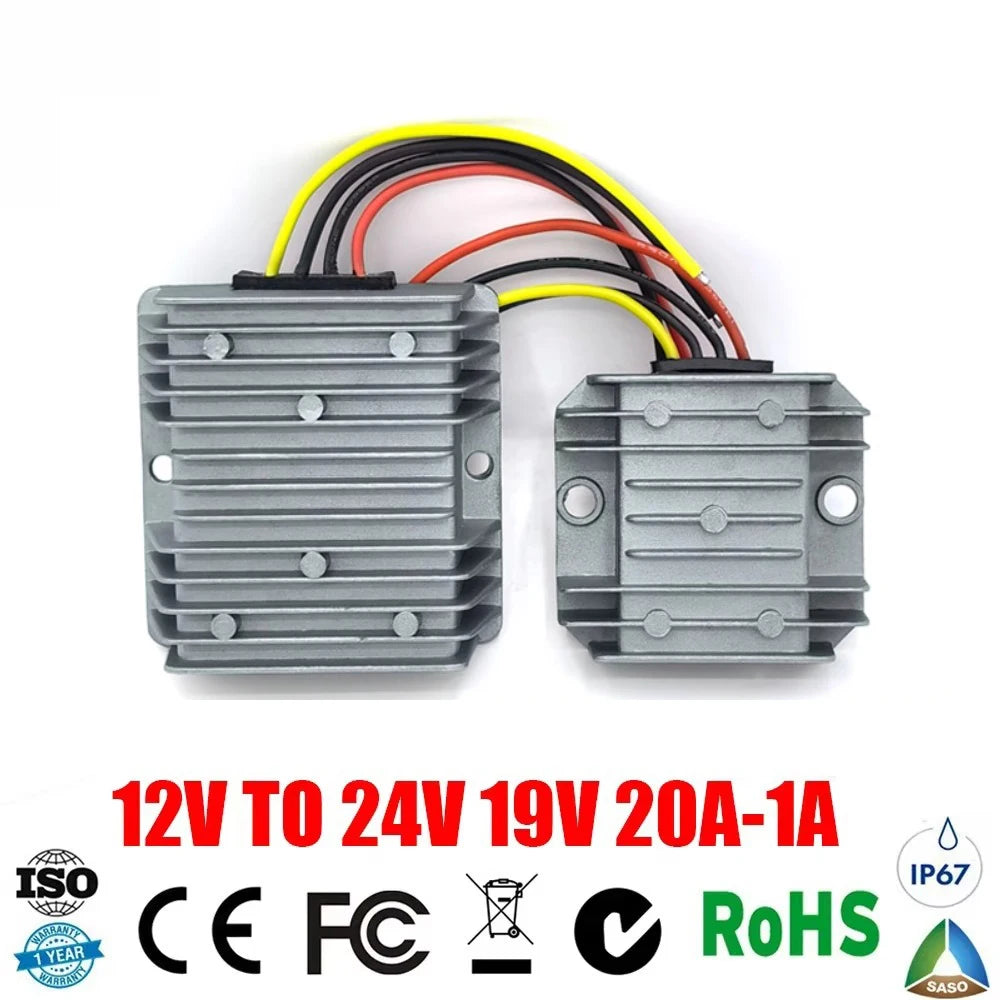 12 volts to 24 volts 19V 20A-1A Boost Step up Power Supply Voltage Regulator 12v to 24v converter dc dc for Car Laptop Charger Oasis Select