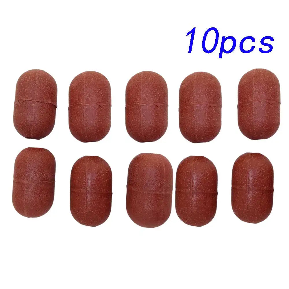 5/10pcs 1cm Inner Dia Fish Cage Floats Fishing Pool Line High Buoyancy Plastic Buoy Floats marine net floats 2.4*1.5inch Oasis Select Brown 10 pcs