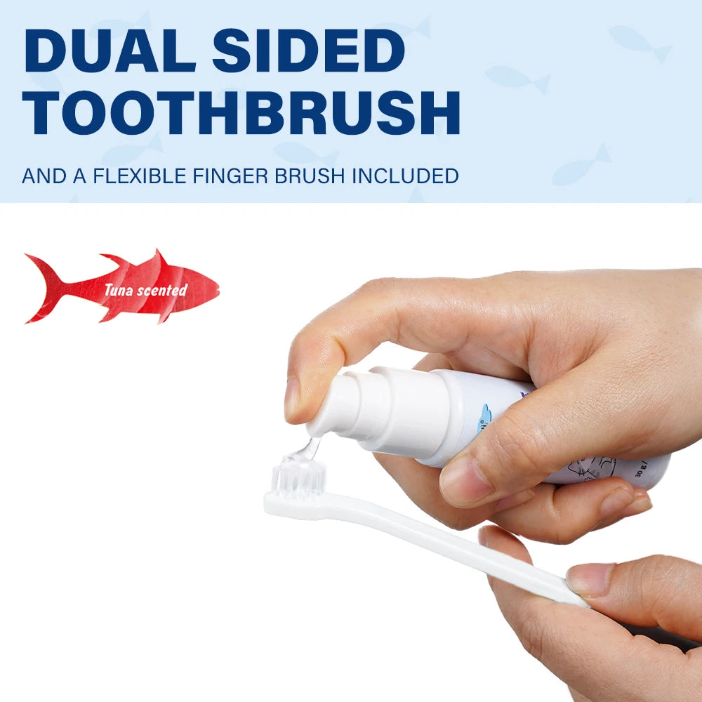 Pet Dental Care Kit – Toothpaste, Toothbrush & Finger Brush