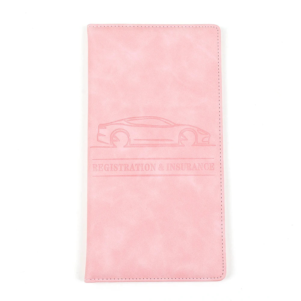 PU Leather Car Registration Insurance Holder Men Driving License Cover Auto Documents License Storage Bag Credit Card Holder Oasis Select Pink