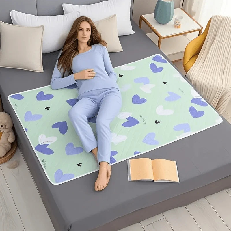 Washable & Reusable Anti-Slip Bed Protector Pad - Thick Durable Polyester Fiber Care Mat for Adults, Seniors & Pets Oasis Select