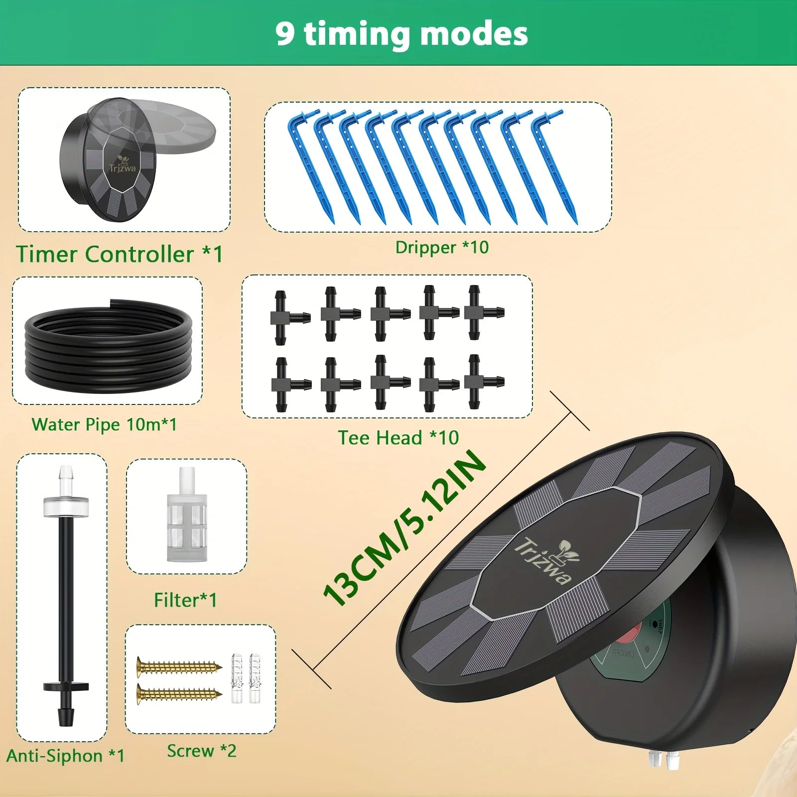 DIY Solar Drip Irrigation System Garden Automatic Watering System Plant Watering Devices for Potted with Water Level Detection Oasis Select 1 set