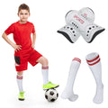 Kids Football Socks & Shin Guards Set – Anti-Slip Knee-High Kids Football Socks Set Oasis Select White S