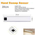 USB LED Bar Light Motion Sensor 20CM/40CM Hand Scan Control Night Light for Kitchen Wardrobe Cabinet Aluminium Body Oasis Select White 20cm Hand Sweep