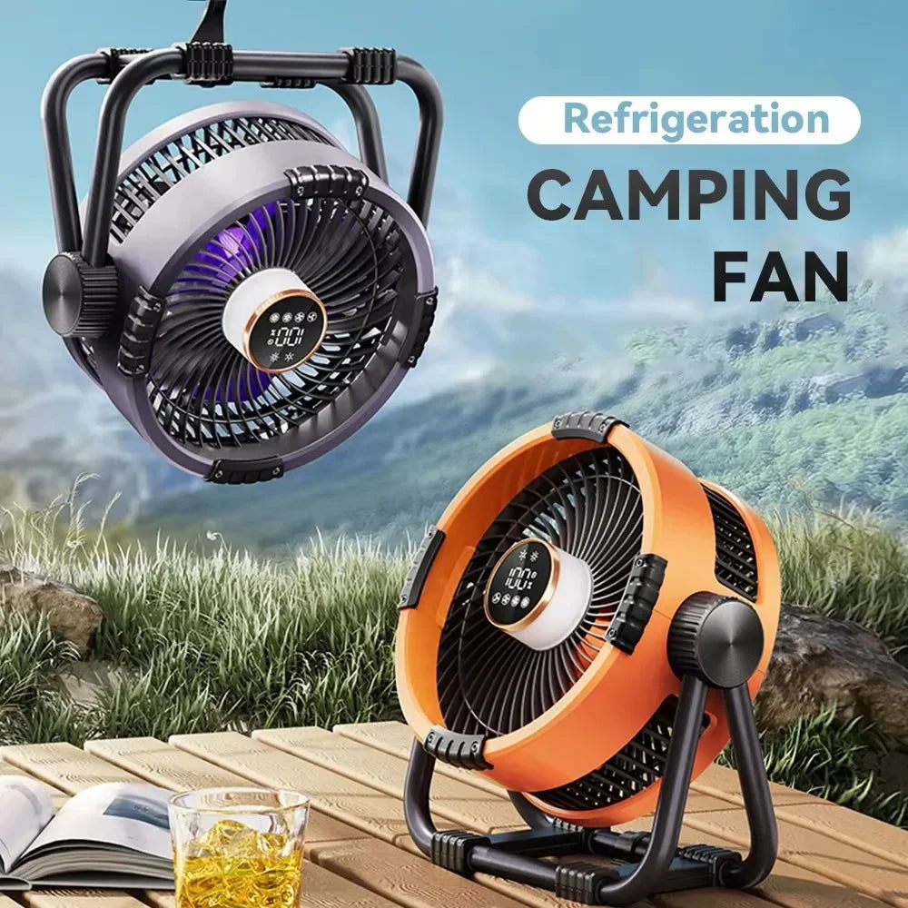 URGGU 20000mAh Rechargeable Camping Fan with Hook & LED Light
