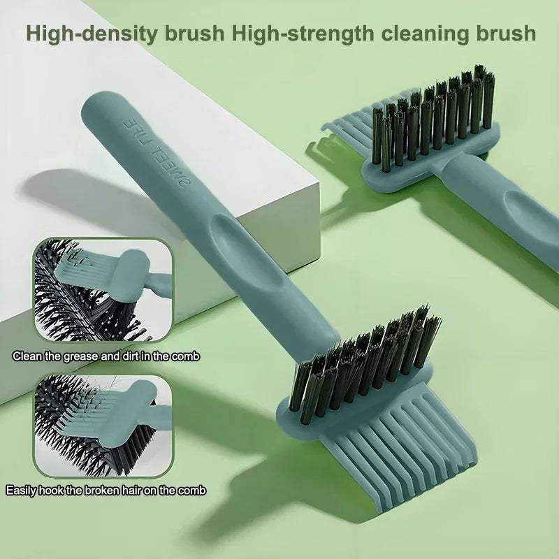 Dual-Action Hair Comb And Brush Cleaning Tool - Hairbrush Cleaner Rake with Brush Cleaning Solution for Salon Quality Care Oasis Select