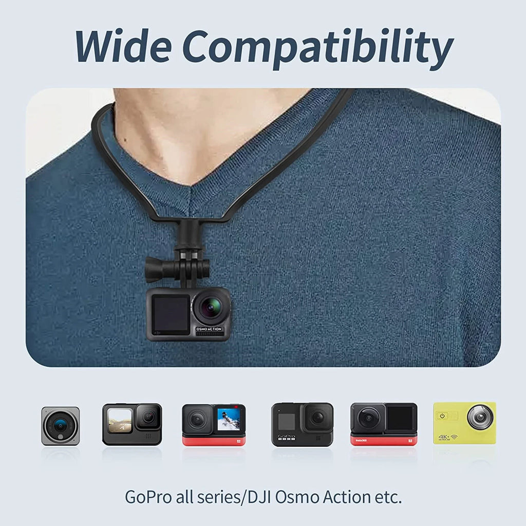 Neck Mount Strap for GoPro 11–5 & Smartphone | POV Vlog