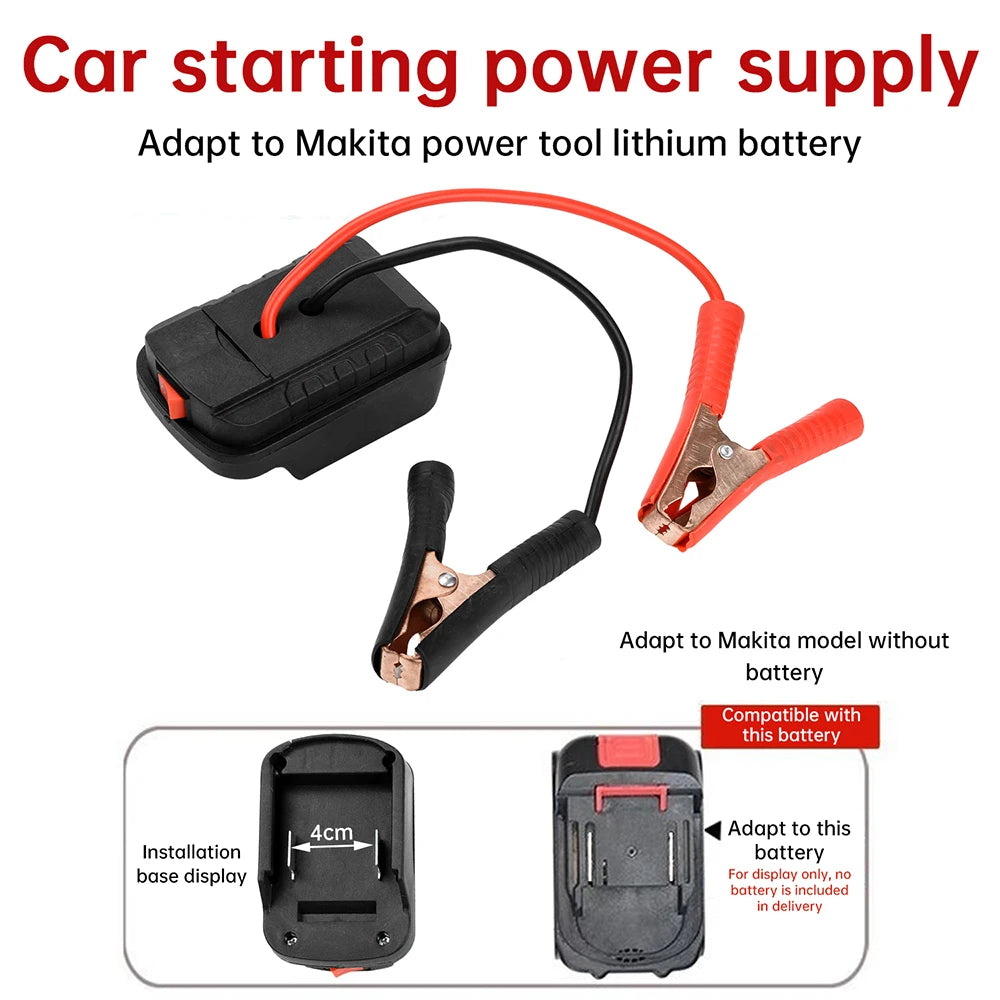Car Lithium Battery Converter Charger Clip Auto Igniter Jump Starter For Booster Cable Adapter Emergency Power DIY Tools Oasis Select