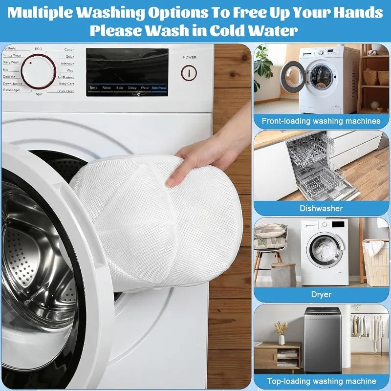 Upgraded 2-Layer Hat Washing Cage + Mesh Laundry Bag Set, Anti-Deformation Baseball Cap Washer Protector Frame, Machine Washable Oasis Select
